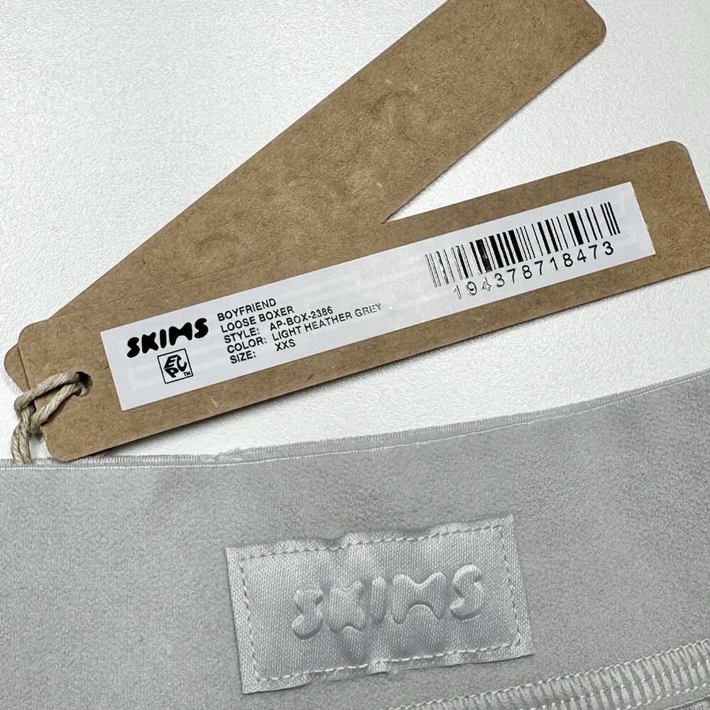 Skims Boyfriend Loose Boxer in Light Heather Grey XXS “Measurements Included” - Picture 2 of 5